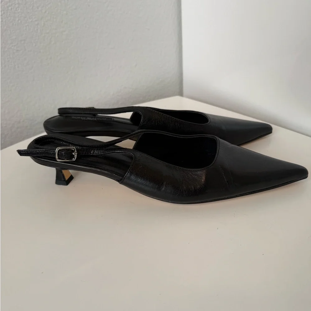 Tony Bianco Crush Slingback Pump in Black Vintage Leather size 71/2 - Picture 6 of 9